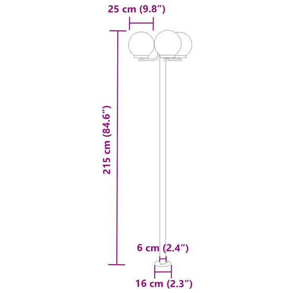 215cm silberne Standleuchten Xantia (3 Stück aus Edelstahl)