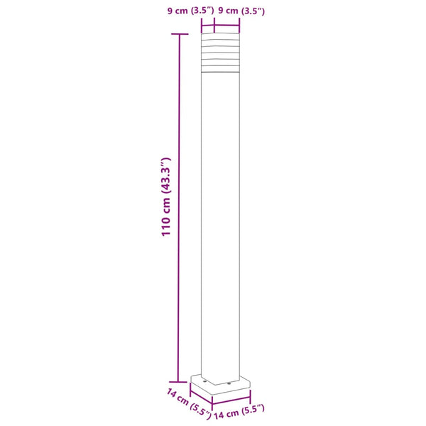 Musta pylväsvalaisin Isliam 110cm (alumiini)