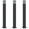 Schwarze Säulenleuchten Isliam 110cm (3 Stück Aluminium)