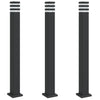Musta pylväsvalaisimet pistorasialla Isliam 110cm (3 kpl, alumiini)