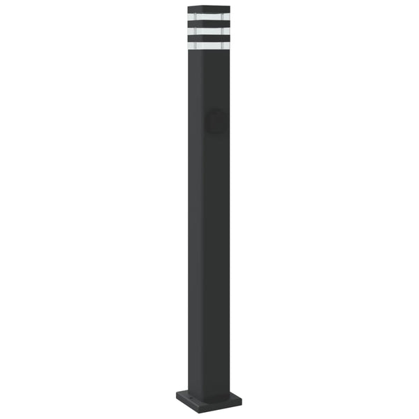 Musta pylväsvalaisimet pistorasialla Isliam 110cm (3 kpl, alumiini)