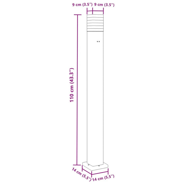 Musta pylväsvalaisimet pistorasialla Isliam 110cm (3 kpl, alumiini)