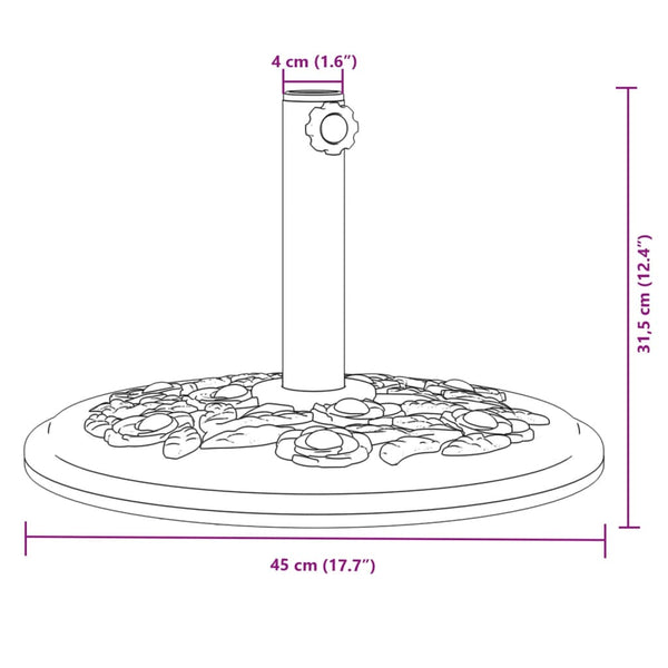 Sonnenschirmständer Jenela Ø38 / 48 mm (für Stange 12 kg rund)