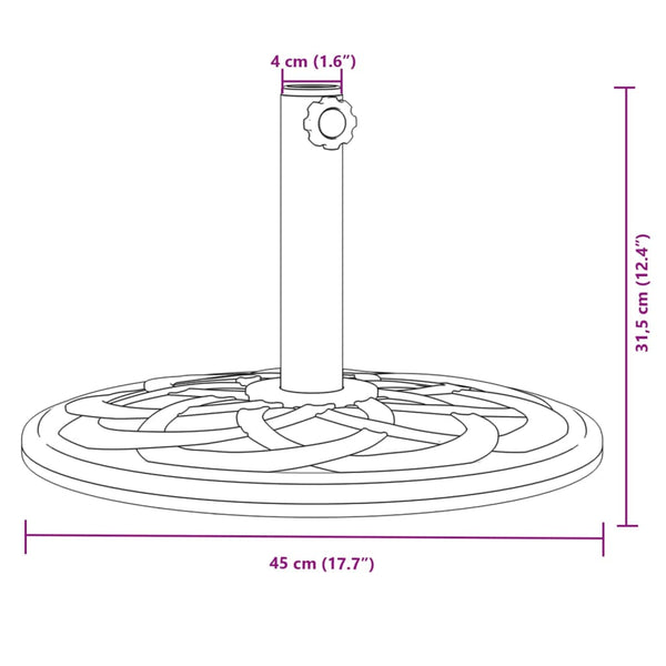 Sonnenschirmständer Silniu Ø38 / 48 mm (für Stöcke 12 kg rund)