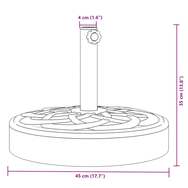 Sonnenschirmständer Silniu Ø38 / 48 mm (für Schirmstange 25 kg rund)