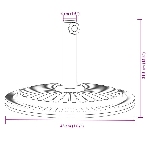 Sonnenschirmständer Chiralina Ø38 / 48 mm (12 kg rund)