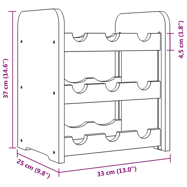 Viiniteline Leventica 33x25x37cm (mänty)
