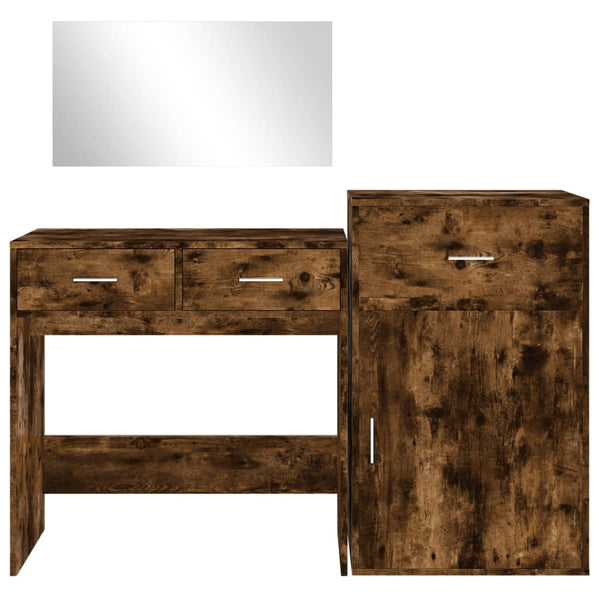 Räuchereiche Schminktisch-Set Christi 3-teilig (Holz)