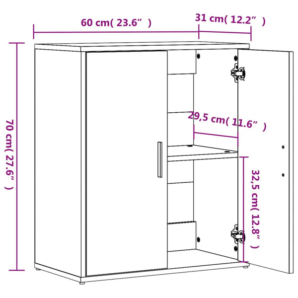 Graues Sideboard Cretta 60x31x70cm (2 Stück Holz)