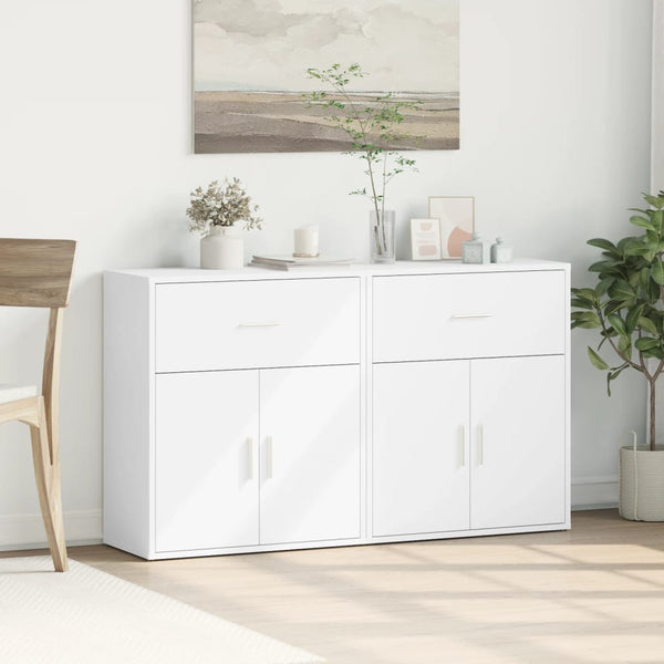 Weißes Sideboard Gaspar 60x31x70cm (2 Stück Holz)