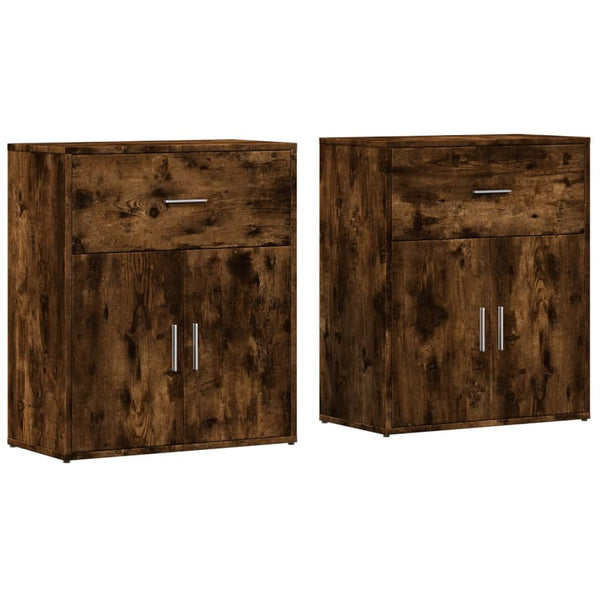 Gaspar Beistellschrank, Eiche Rauchgrau, 60x31x70 cm (2 St., Holz)