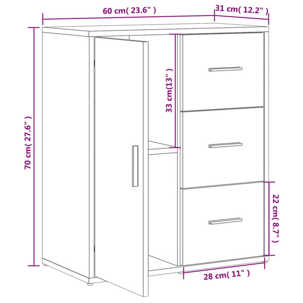 Weißer Hochschrank Perhaita 60x31x70cm (2 Stück Holz)