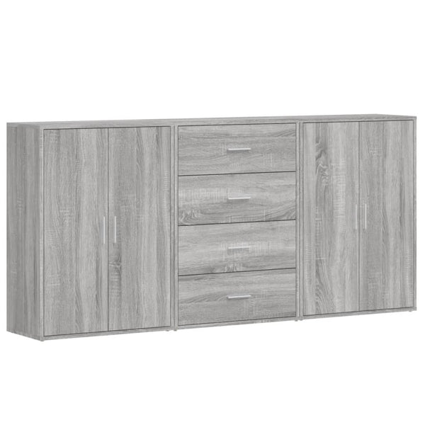 Graues Sideboard Garett 60x31x84cm (3 Stk., Holz)