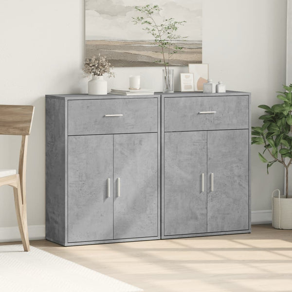 Betongraue Kommoden Leili 60x30x84cm (2 Stück Holz)