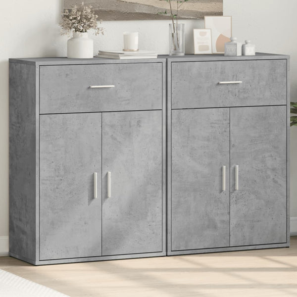 Betongraue Kommoden Leili 60x30x84cm (2 Stück Holz)