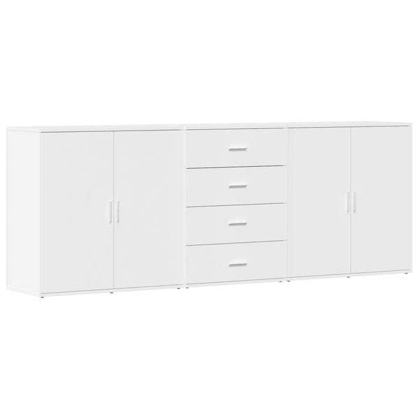 Weißes Sideboard Marienne (3-teilig, Holz)