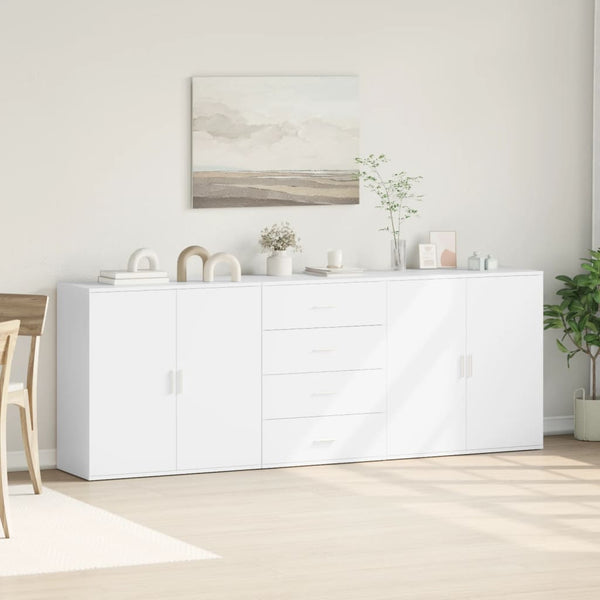 Weißes Sideboard Marienne (3-teilig, Holz)
