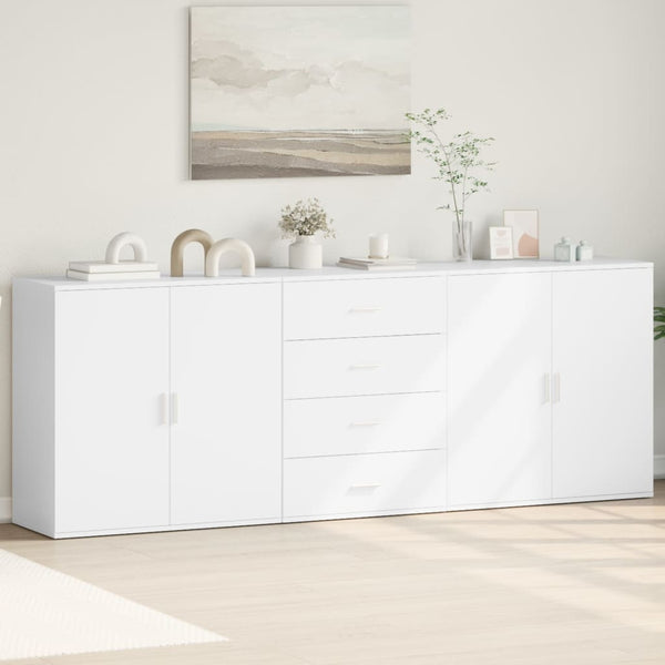Weißes Sideboard Marienne (3-teilig, Holz)