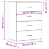 Valkoinen senkit Preparatorul 60x39x80cm (2 kpl puinen)
