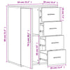 Valkoinen senkit Adreiana 59x39x80cm (2 kpl puinen)