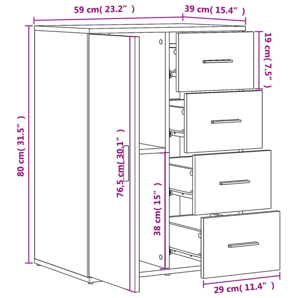 Valkoinen senkit Adreiana 59x39x80cm (2 kpl puinen)