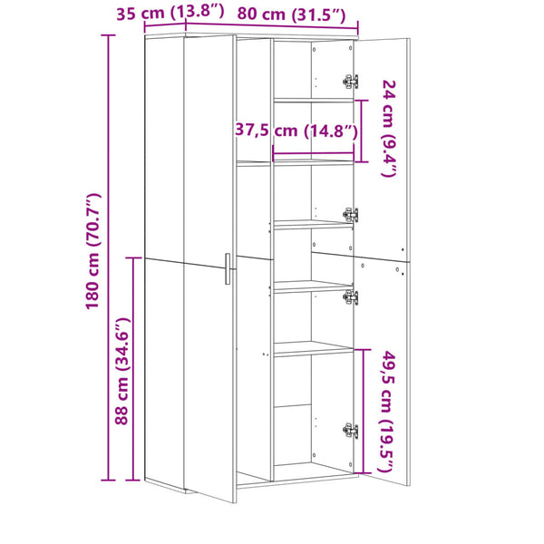 Weißer Schrank Balaz 80x35x180cm (Holz)