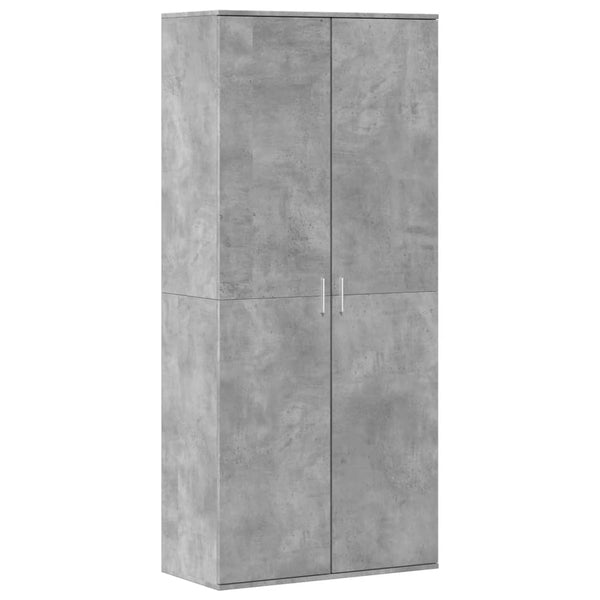 Betoninharmaa kenkäkaappi Gracia 80x39x178cm (lastulevy)