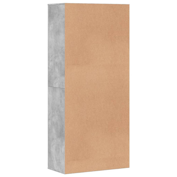 Betoninharmaa kenkäkaappi Gracia 80x39x178cm (lastulevy)