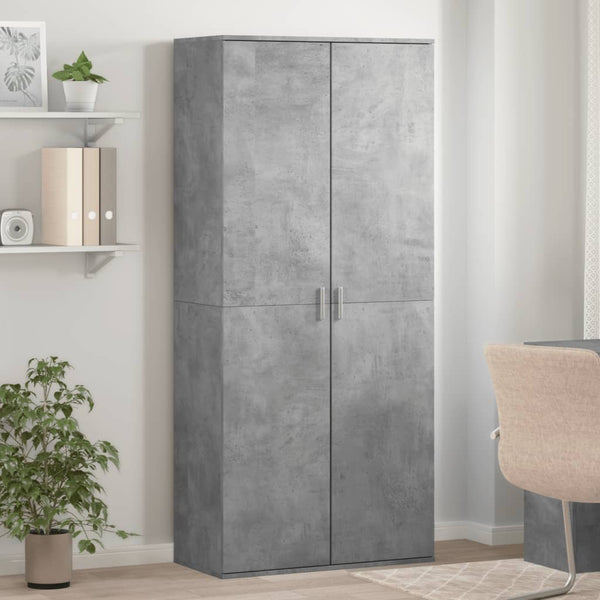 Betoninharmaa kenkäkaappi Gracia 80x39x178cm (lastulevy)