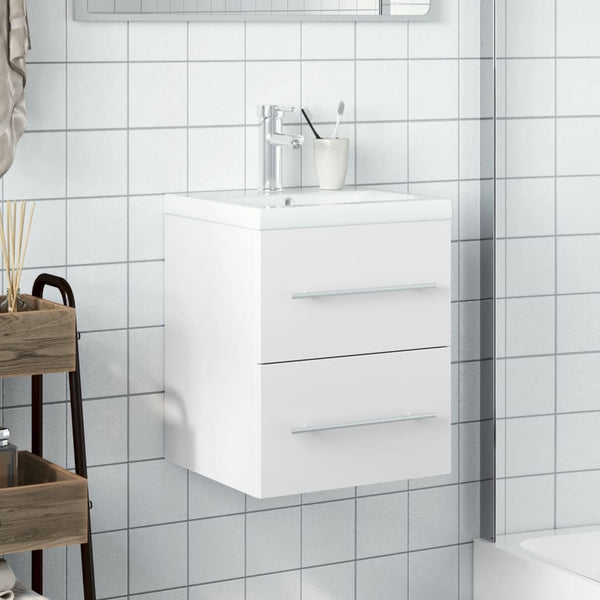 Weißer Badezimmer-Waschtischunterschrank mit Waschbecken Aftode