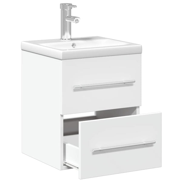 Weißer Badezimmer-Waschtischunterschrank mit Waschbecken Aftode