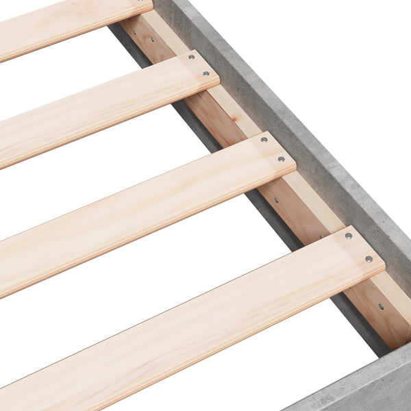 Hegedus Bettgestell 100x200cm (Betongrau, Holz)