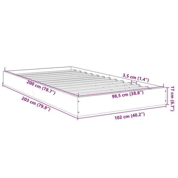 Hegedus Bettrahmen grau 100x200cm (Holz)
