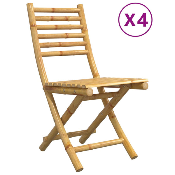 Klappbare Gartenstühle Vinjulet 43x54x88cm (4 Stk. Bambus)