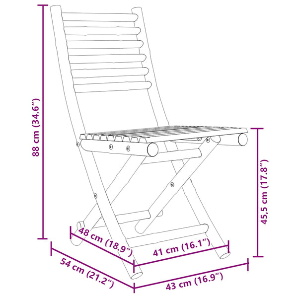 Bambus Hoza Bistro-Set (3-teilig)