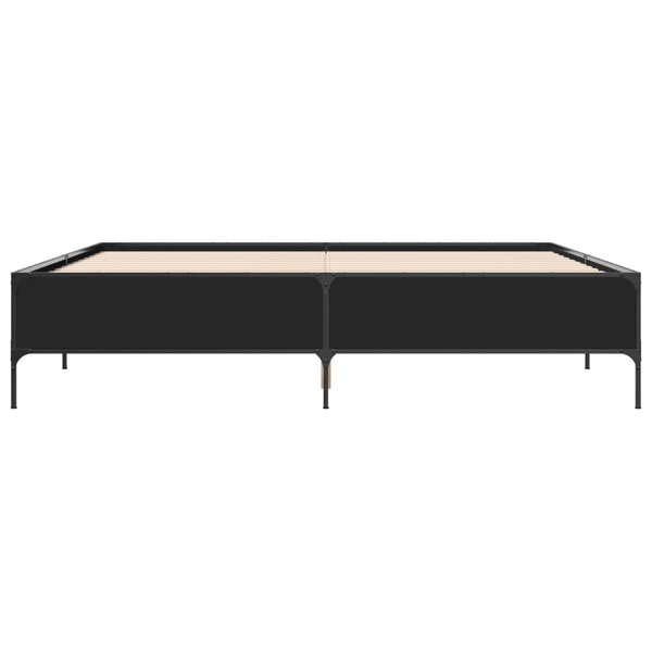 Bettrahmen Cierra Schwarz 200x200cm (Metall und Holz)