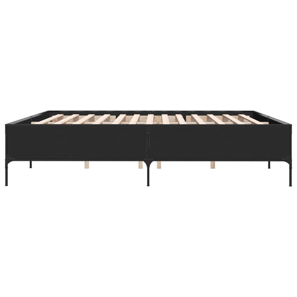 Bettrahmen Cierra Schwarz 200x200cm (Metall und Holz)