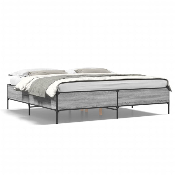 Graues Bettgestell Cierra 180x200cm (Holz und Metall)