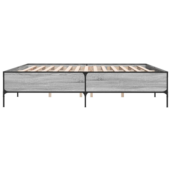 Graues Bettgestell Cierra 180x200cm (Holz und Metall)