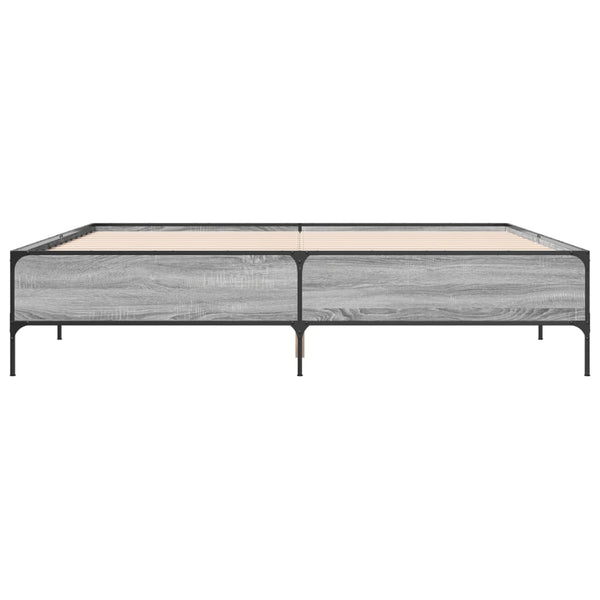 Graues Bettgestell Cierra 180x200cm (Holz und Metall)