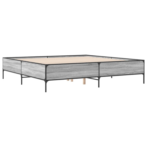 Graues Bettgestell Cierra 180x200cm (Holz und Metall)