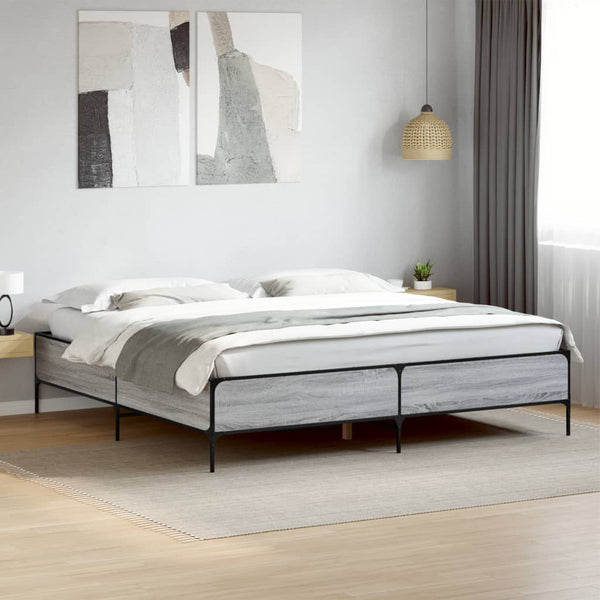 Graues Bettgestell Cierra 180x200cm (Holz und Metall)