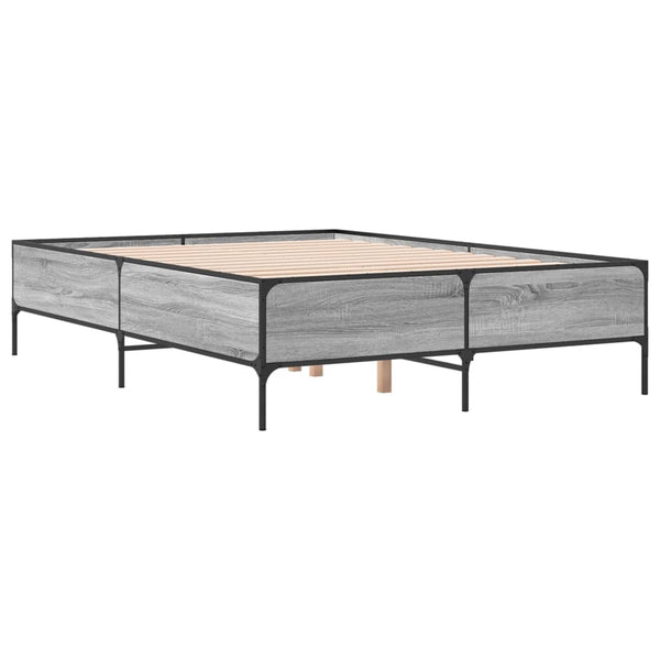 Graues Bettgestell 140x200cm Cierra (aus Holz und Metall)