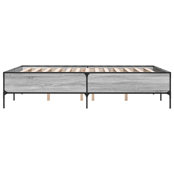Graues Bettgestell 140x200cm Cierra (aus Holz und Metall)