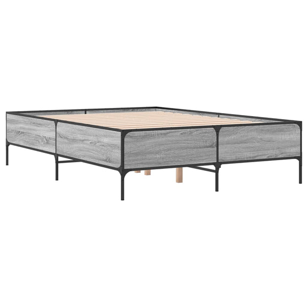 Graues Bettgestell 120x200cm Cierra (Holz und Metall)