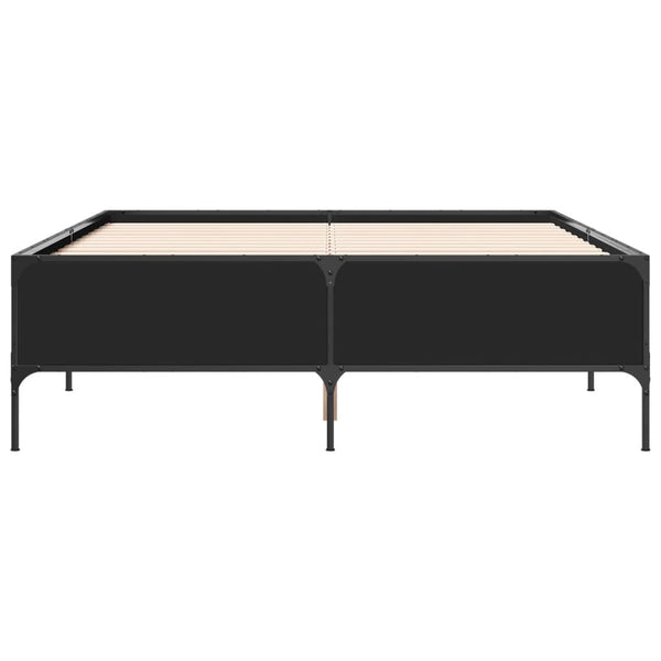 Schwarzes Bettgestell 120x190cm Cierra (Holz und Metall)