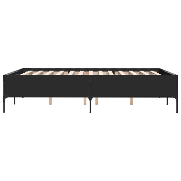 Schwarzes Bettgestell 120x190cm Cierra (Holz und Metall)
