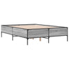 Graues 120x190cm Bettgestell Cierra (Holz und Metall)