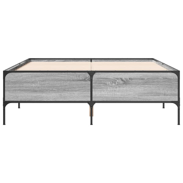 Graues 120x190cm Bettgestell Cierra (Holz und Metall)