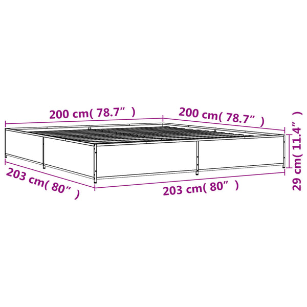 Schwarzes Bettgestell Nerciu 200x200cm (Holz und Metall)